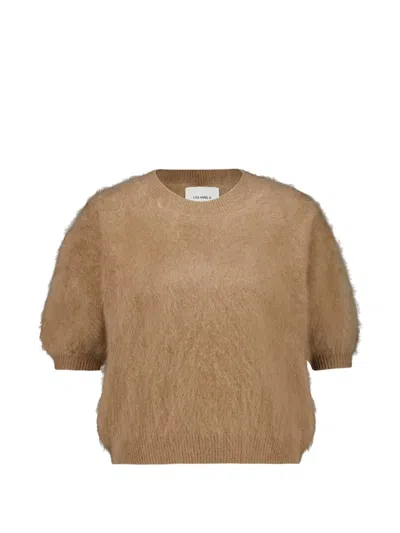 Lisa Yang Juniper Short-sleeve Sweater In Brown