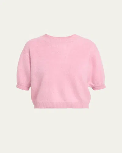 Lisa Yang Juniper Short-sleeve Cashmere Sweater In Pink