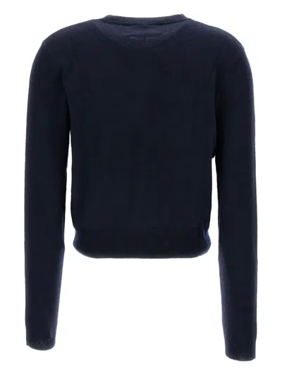 Lisa Yang Mid-weight Pure Cashmere Sweater With Crewneck And Dropped Shoulders In Blue