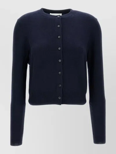 Lisa Yang Karia Cashmere Cropped Cardigan Round Neck In Black