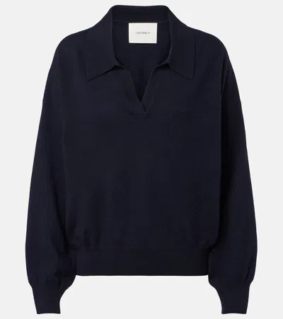 Lisa Yang Katriel Cashmere Polo Sweater In Blue
