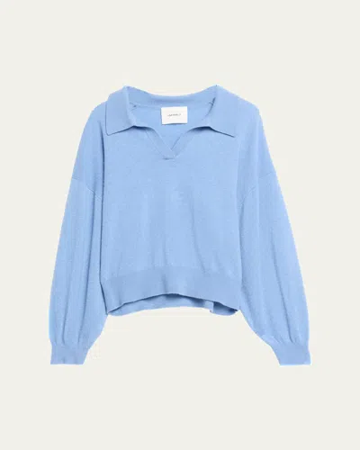 Lisa Yang Katriel Cashmere Polo Sweater In Blue