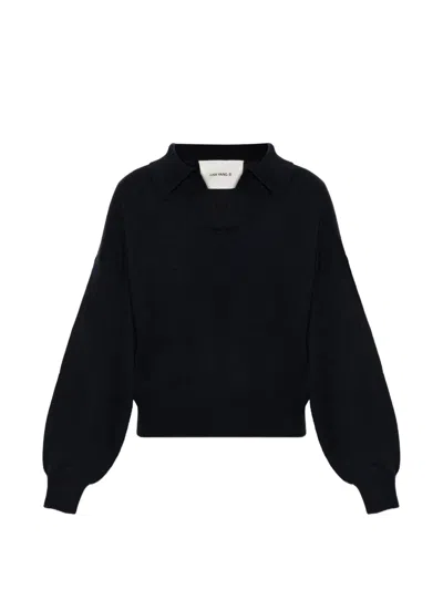 Lisa Yang Katriel Polo Sweater Knitwear Blue In Black