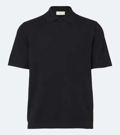 Lisa Yang Keir Cotton And Cashmere Polo Shirt In Black