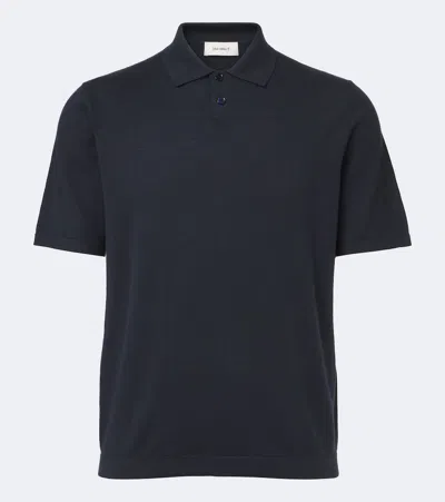 Lisa Yang Keir Cotton And Cashmere Polo Shirt In Blue