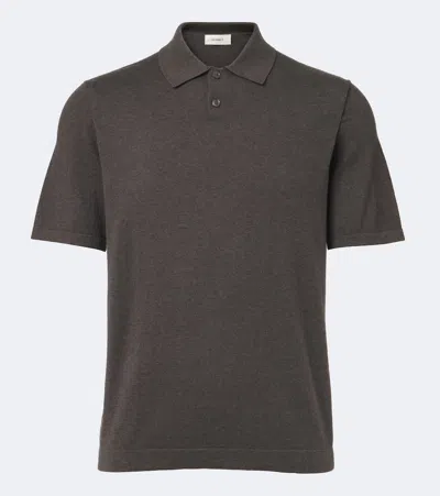 Lisa Yang Keir Cotton And Cashmere Polo Shirt In Brown