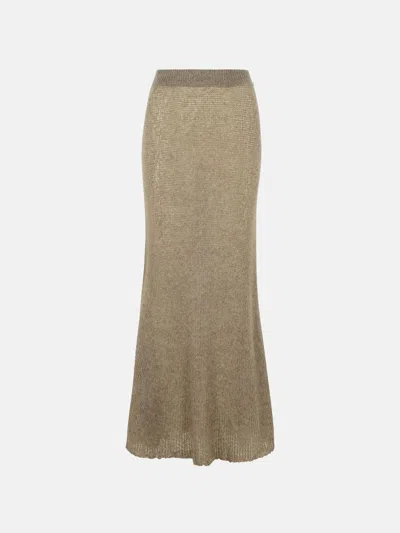 Lisa Yang 'kelsy' Long Skirt In Brown Silk Blend