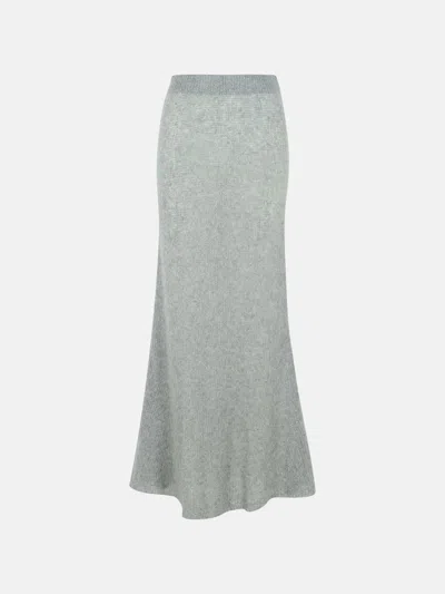 Lisa Yang 'kelsy' Long Skirt In Grey Silk Blend