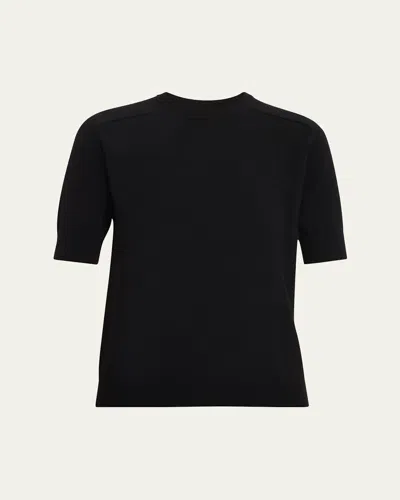 Lisa Yang Kenza Cashmere Elbow-sleeve Sweater In Black