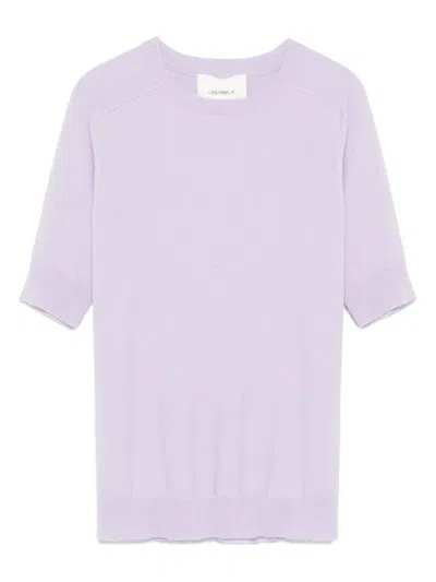 Lisa Yang Kenza Short-sleeve Crew-neck Top In Purple