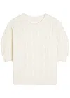 Lisa Yang Kenzie Cable-knit Cashmere And Silk-blend Top In White