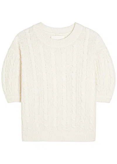 LISA YANG LISA YANG KENZIE CABLE-KNIT CASHMERE AND SILK-BLEND TOP