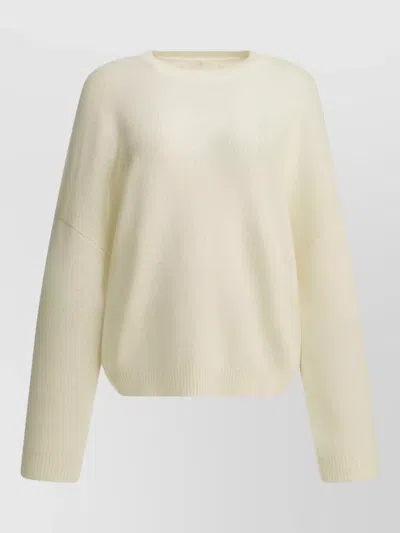 Lisa Yang Knit Top Long Sleeves Loose Fit Round Neck In Neutral