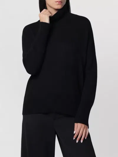 Lisa Yang Knit Turtleneck Sweater Long Sleeves Relaxed Fit In Black