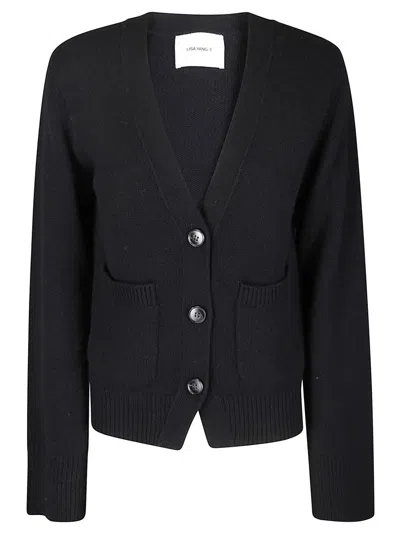 LISA YANG KNITTED CASHMERE CARDIGAN WITH V-NECK AND BUTTON CLOSURE