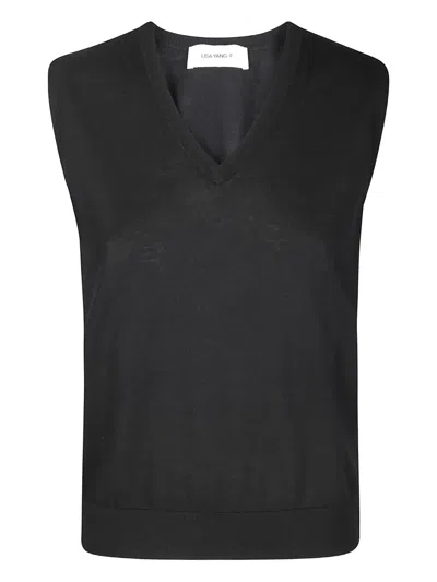 Lisa Yang Knitted Cashmere V-neck Vest In Black
