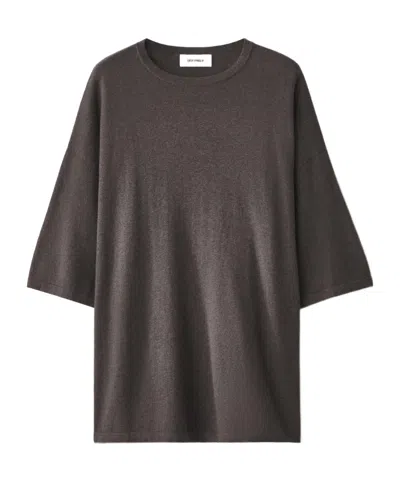Lisa Yang Knitted Crew Neck T-shirt In Taupe