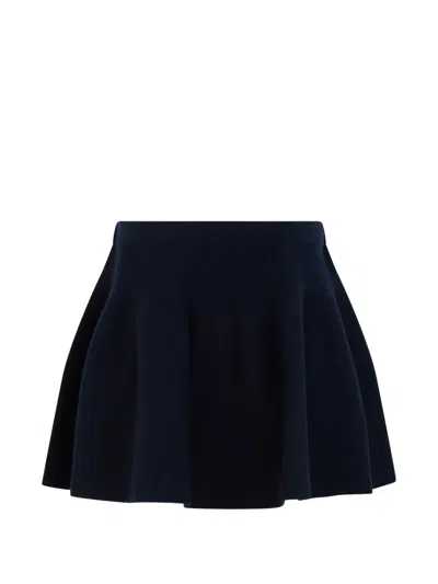 Lisa Yang Knitted Flared Mini Skirt In Blue