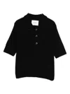 Lisa Yang Knitted Polo Top In Black