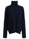Lisa Yang High Ribbed Turtleneck Cashmere Sweater In Blue