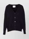 Lisa Yang Knitwear V-neck Long Sleeve Top In Black