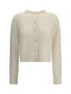 Lisa Yang Azalea Button-front Cashmere Cardigan In White
