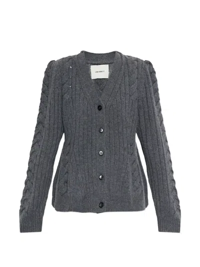 Lisa Yang Leire Cable-knit Cardigan In Gray