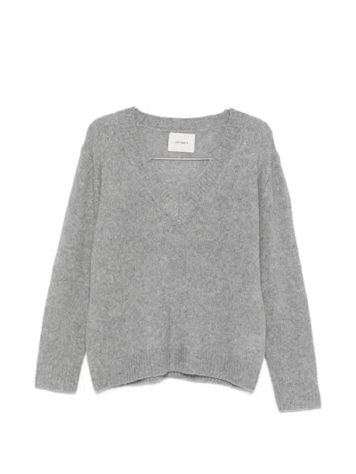 Lisa Yang Leona V-neck Sweater In Gray