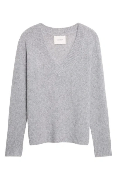 Lisa Yang Leona V-neck Cashmere & Silk Sweater In Gray