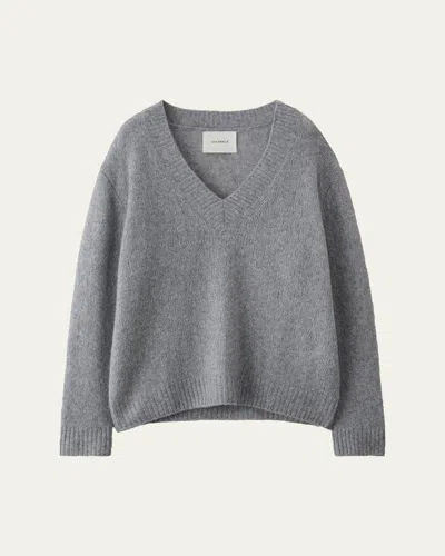 Lisa Yang Leona V-neck Cashmere Sweater In Gray