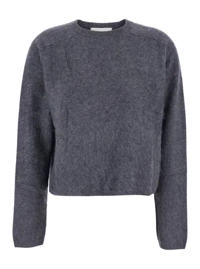 Lisa Yang Lexia Grey Crewneck Sweater In Cashmere Woman In Black