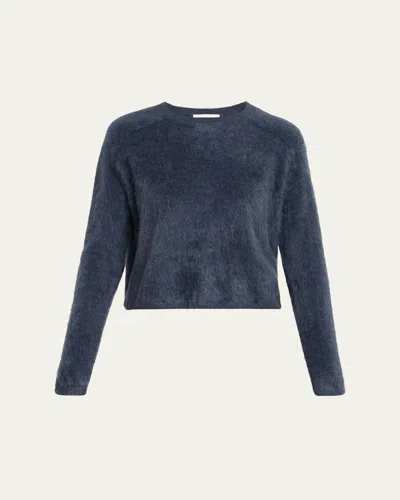 Lisa Yang Lexia Mock-neck Cashmere Short-sleeve Sweater In Black