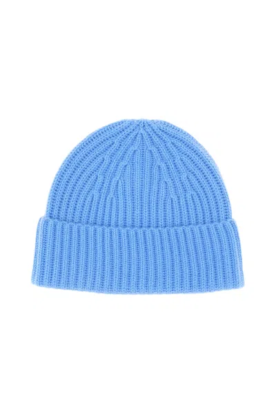 Lisa Yang Light Blue Martigny Ribbed Cashmere Hat