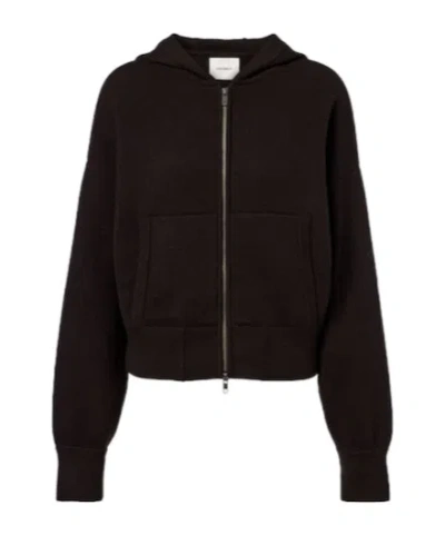 Lisa Yang Lilia Cashmere Zipped Cardigan In Brown