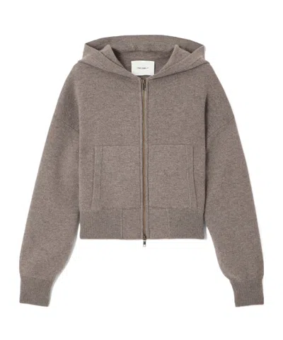 Lisa Yang Lilia Cropped Cashmere Hoodie In Animal Print