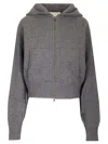 Lisa Yang Zippered Knitted Cardigan In Grey