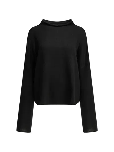 Lisa Yang Lisa Boat-neck Dropped-shoulder Sweater In Black