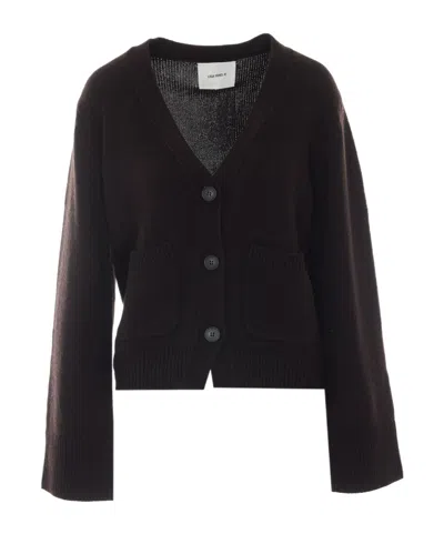 Lisa Yang Long-sleeve Button-front Cardigan In Black