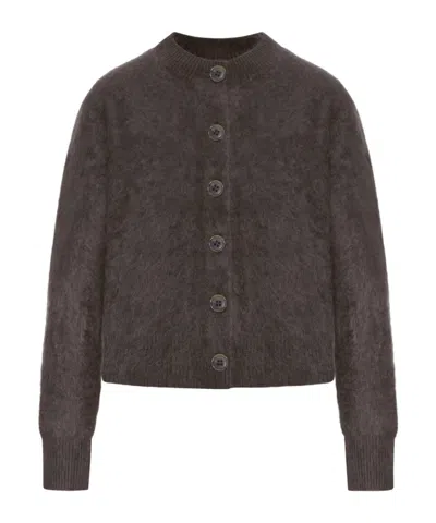 Lisa Yang Long-sleeve Knit Cardigan In Brown
