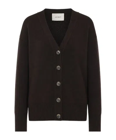 Lisa Yang Long-sleeve V-neck Cardigan In Brown