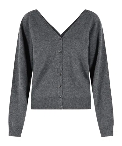 Lisa Yang Long-sleeved Cardigan In Gray