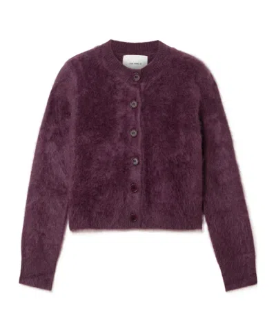 Lisa Yang Azalea Brushed-cashmere Cardigan In Purple