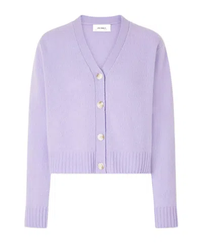Lisa Yang Long-sleeved Knitted Cardigan In Purple