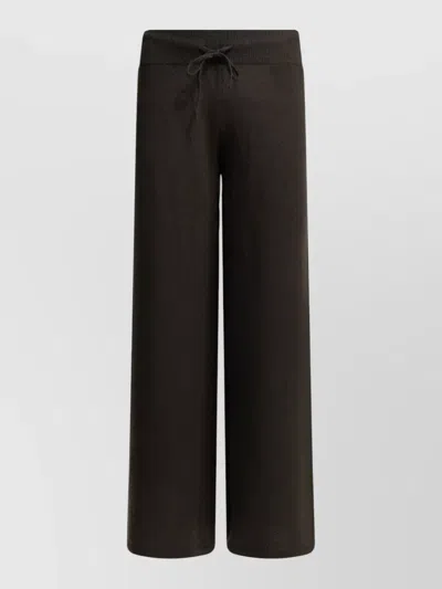 Lisa Yang Lounge Trousers Elastic Waistband Wide Leg In Brown