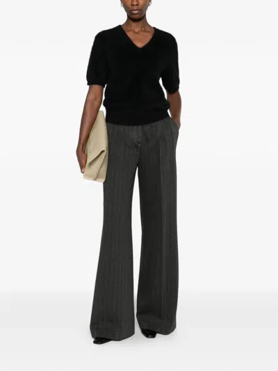 Lisa Yang Lovisa V-neck Short-sleeve Sweater In Black