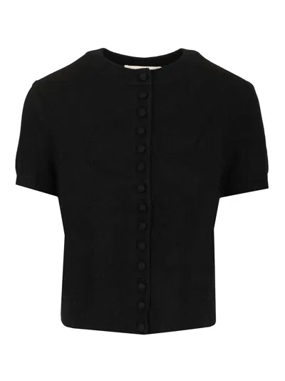 Lisa Yang Lunea Short Sleeves Cardigan Knitwear Black