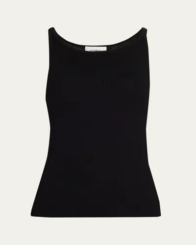 Lisa Yang Lynette Cashmere Rib Scoop-neck Tank Top In Black