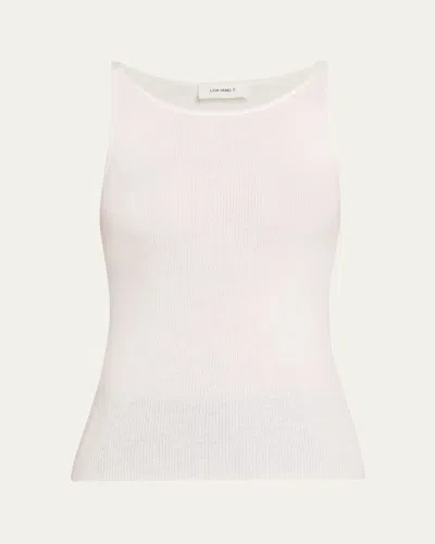 Lisa Yang Lynette Cashmere Rib Scoop-neck Tank Top In White