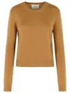 Lisa Yang 'mable' Brown Cashmere Sweater In Gold