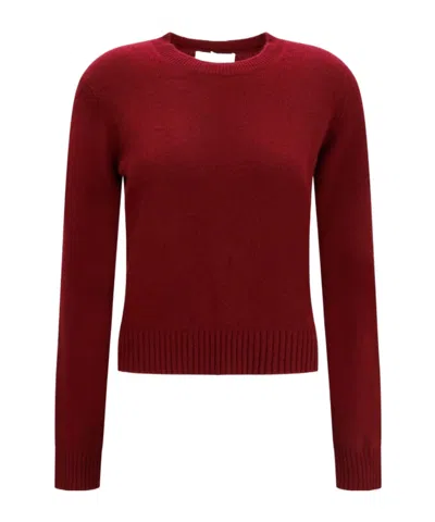 Lisa Yang Mable Ribbed Trim Knitted Sweater In Red